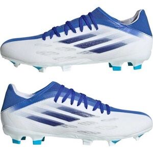 Adidas Men's White and Blue Athletic Cleats